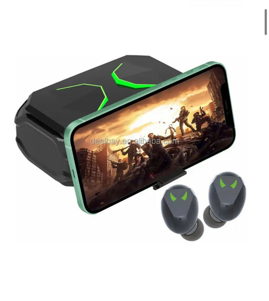 Life Like Gaming TWS Earbuds With Mobile Stand Charging Box - Black